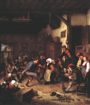 阿德裡安 敭斯 範 奧斯塔德 Merrymakers in an Inn